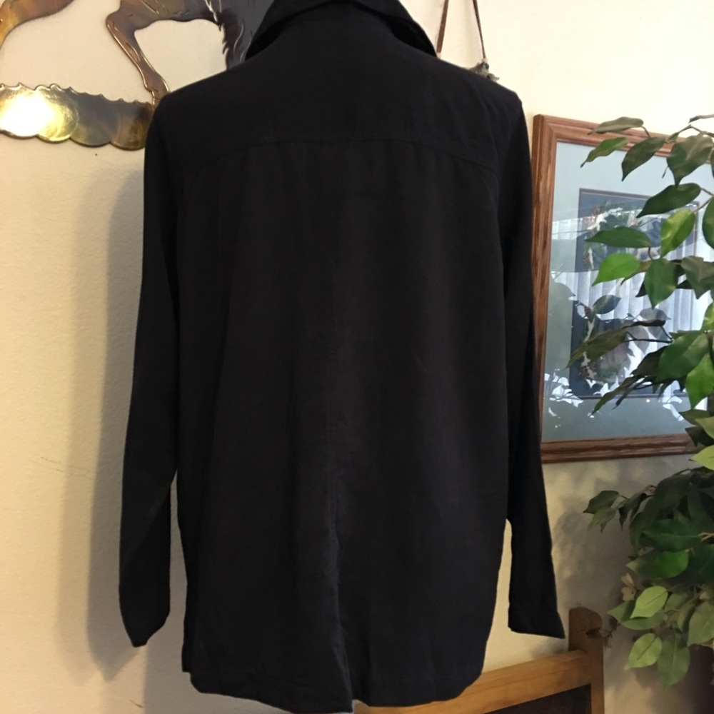 Talbots Black Lightweight Button Front Shirt Nwot - image 4